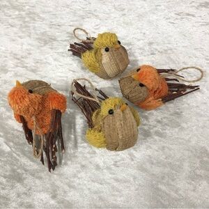 Set of 4 Woodland Animal Wildlife Bird Ornaments/Figurines Natural